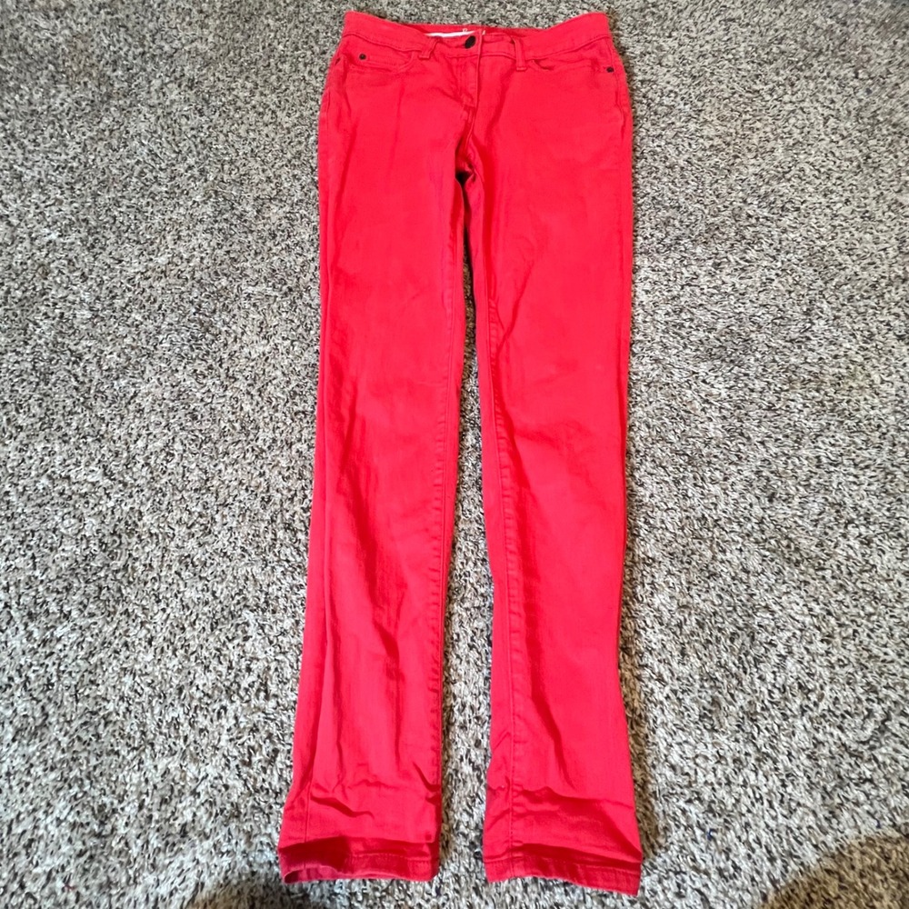 Boden Womens Red Skinny Jeans Mid Rise Stretch Pants WC144 Size US 6R UK 10R
